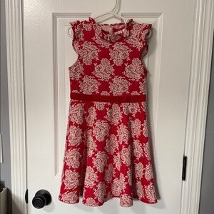 Janie and Jack Red and Cream Floral Dress